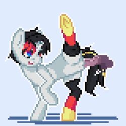 2018 animated balls clothing digital_media_(artwork) disembodied_penis equine erection female feral friendship_is_magic fur hair horn legwear looking_back male mammal multicolored_hair my_little_pony penetration penis pixel_art pussy raised_leg solo stockings stockingshot56 two_tone_hair unicorn vaginal_penetration