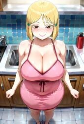 big_ass big_breasts blonde_female blonde_hair blonde_hair blonde_hair_female hidaka hidaka_koharu high_score_girl huge_ass huge_breasts stockings thick_legs thick_thighs thighhighs thighs