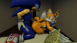 2016 3d anal anal_sex anthro canine darksorm duo erection fox furry_tail hedgehog male mammal multiple_tails nude penetration penis sonic_(series) sonic_the_hedgehog tail tails yaoi