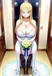 ai_generated big_ass big_breasts blonde_female blonde_hair blonde_hair_female bride hidaka hidaka_koharu high_score_girl huge_ass huge_breasts stockings thick_legs thick_thighs thighhighs thighs wedding_dress
