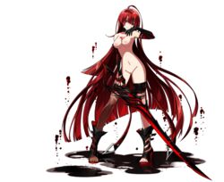 bloody_queen_(elsword) breasts edit edited elesis elesis_(elsword) elesis_sieghart elsword falmataz female_only nude_filter pussy red_hair solo solo_focus sword transparent_background uncensored