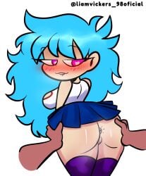 1boy 1boy1girl 1girl 1girls air_bubbles ass ass_focus ass_grab ass_peek asshole asshole_focus biting_lip blank_background blue_hair blue_skirt bluesky blush blush_lines blushing boob_window boobies butt butt_focus butt_grab butthole caucasian_female chubby chubby_belly chubby_female dark-skinned_male ew fat fat_ass fat_butt fat_female fat_thighs fnf fnf_mods friday_night_funkin gripping_ass heart-shaped_pupils hi_res kneehighs kneesocks liamvickers_98 light-skinned_female lip_biting no_panties nusky pink_eyes pussy_lips pussy_peek shiny_ass shiny_butt shiny_skin skyverse steamy_pussy stockings tagme vagina watermark