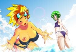 0ryomamikado0 1girls anthro anthrofied ass breasts breasts female flora_fauna green_shadow_(pvz) peashooter_(pvz) plant plant_girl plant_humanoid plantie plants_vs._zombies plants_vs_zombies popcap_games pussy solar_flare_(pvz) sunflower_(pvz)