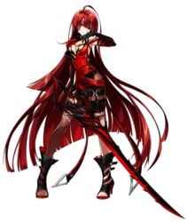 elesis_(elsword) elesis_sieghart elsword feet red_hair solo toes