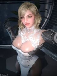 1girls 2025 3d areolae areolae_slip big_breasts blonde_hair bodysuit bodysuit_under_clothes breasts checkpik cleavage covered_nipples curvaceous curvaceous_female deep_cleavage embroidery eyeshadow female female_only green_eyes high-angle_view highly_detailed indoors knee_high_boots kneehigh_boots legs_apart long_eyelashes long_hair looking_at_viewer no_nude no_nudity non-nude non_nude pantyhose pink_lipstick selfie selfie_pose serena_(the_first_descendant) serena_antonietta shoulder_gloves solo standing stockings the_first_descendant