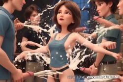 3d ai_generated aunt_cassie brown_hair bukkake cum_drip cum_everywhere cum_ocean cum_on_body cum_shower female gang_nag masturbation pixar tagme video