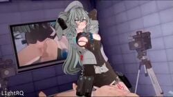 1boy 1girls ahe_gao black_gloves blue_eyes bouncing_breasts breasts camera clothed clothing cowgirl_position cum cum_in_pussy cum_inside deep_penetration ejaculating_cum ejaculation ejaculation_while_penetrated ejaculation_while_pentrated erection evilzorak excessive_cum exposed_breasts exposed_pussy female girls'_frontline girls'_frontline_2:_exilium gloves gray_hair happy happy_sex indoors koikatsu l1ghtrq_(lightracequeen) light_skin light_skinned_female long_hair longer_than_one_minute male nipples nurse nurse_cap pa-15_(girls'_frontline) peace_sign penetration penis penis_in_pussy plap_(sound) recording scratch-key skirt tagme tongue video white_socks woman_on_top