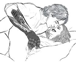 1boy1girl anakin_skywalker beauty_mark fingering master-burglar mole nude_female nude_male padme_amidala revenge_of_the_sith robotic_arm scar scar_across_eye scar_on_face smile star_wars