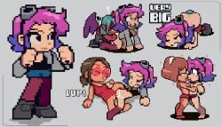 4girls all_fours aqua_hair ass black_leotard blood blue_hair blush breasts brown_hair chibi closed_mouth clothing colored_skin demon_girl eyewear_on_head female futa_with_female goggles goggles_on_head gosgoz head_wings heart kissing leotard multicolored_hair multiple_girls one_eye_closed open_mouth panties pants pantyhose penis pink_hair ponytail purple_hair ramona_flowers red_leotard scott_pilgrim sex shirt shoes short_hair sunglasses tank_top tinted_eyewear two-tone_hair underwear wings yuri
