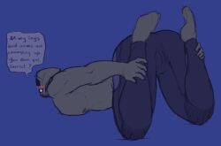 1cuntboy 1human 2026 bald bar_over_eyes blue_background blue_bottomwear blue_pants blue_text blush bottomwear bottomwear_only camel_toe cameltoe color colored cuntboy cuntboy_focus dialogue digital digital_art digital_drawing digital_drawing_(artwork) digital_media digital_media_(artwork) doors_(roblox) english english_dialogue english_text expendable_(pressure) feigningtyto gray_body grey_body grey_skin human human_focus human_only meme meme_reference no_shirt no_shoes no_socks one_color_background open_mouth pants pants_only pose posing pressure_(roblox) pussy_line pussy_outline roblox roblox_game shirtless simple_background solid_color_background suggestive suggestive_pose talking talking_to_another text topless tourist_(doors) unseen_character yoga yoga_pose yoga_pose_meme_2026