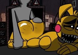 1boy 1boy1girl 1girls 2d 2d_(artwork) big_ass big_penis bouncing_ass chica_(fnaf) doggy_style duo exposed_ass exposed_pussy female female_penetrated fingers five_nights_at_freddy's five_nights_at_freddy's_2 from_behind_position grey_body grey_skin hand_on_arm hand_on_ass hand_on_butt human human_on_robot lips lipstick looking_at_viewer male moaning moaning_in_pleasure penetration penis penis_in_pussy robot robot_girl security_guard straight toy_chica_(fnaf) vaginal_penetration vaginal_sex white_eyes yellow_body yellow_skin