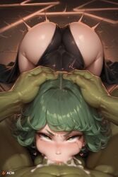 1boy 1girls acw ahe_gao ai_generated all_the_way_to_the_base annoyed annoyed_expression ass balls_deep bare_thighs black_dress blowjob crying cum_in_mouth cum_in_throat cum_inside curly_hair curvy curvy_female deepthroat down_to_the_base dress face_fucking female female_focus green_eyes green_hair green_skin heart-shaped_pupils huge_cock hyper_penis interracial interspecies larger_male light-skin light-skinned_female male medium_hair muscular muscular_male nude_male_clothed_female one-punch_man oral orc orc_male pov rough_oral slim slim_girl small_breasts smaller_female straight tatsumaki tears throat_fuck