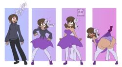 1boy 1femboy ass ass_expansion ass_focus ass_up blush blushing breast_expansion brown_body brown_skin busty_boy butt_expansion butt_focus color da-fuze dark-skinned_male dark_skin dress embarrassed exibitionism femboy feminine feminine_body feminine_male feminization forced_transformation girly girly_boy girly_clothing hair_growth jiggle jiggling_ass male male_breast_expansion original original_character panties purple_dress purple_eyes sissification sissy sissyfication skirt_lift textless thick_thighs transformation