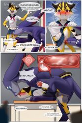 2:3 absurd_res andromorph animal_genitalia animal_penis anthro balls blush bodily_fluids canine_genitalia canine_penis classroom comic cum cum_in_uterus cum_in_vagina cum_inside domestic_cat ejaculation english_text felid feline felis feral genital_fluids genitals hi_res impregnation internal intersex intersex/male keon_(neos8) knot licking male mammal multi_eye ovum pawpads penetration penile penile_penetration penis penis_in_vagina public public_sex school sex sperm_cell steel_cat steel_cat_(character) text tongue uterus vaginal_penetration
