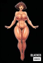 2025 2d 2d_(artwork) 2d_artwork aerolae ai_assisted ass barefoot big_breasts black_background black_lipstick black_pubes blckdcomics bob_cut breasts dark-skin dark-skinned_female dat_pussy dora_marquez dora_the_explorer feet grey_eyes legs looking_away nipples perky_breasts posing pubes pubic_hair pussy self_upload smile smiling sweat sweaty tagme thick thick_legs thick_thighs thunder_thighs watermark white_woman