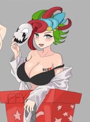 1girls abstract_background big_breasts breasts breasts_out clown_queen completely_nude_female explosion female female_only jack_in_the_box_(toy) masked_female plants_vs._zombies_fusion plants_vs_zombies ruprichi tagme toy_queen_(pvzfusion) ya_llego_el_ruprichi zombie zombie_(pvz) zombie_girl