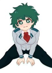 deku detsu female femdeku green_eyes green_hair not_lewd suggestive