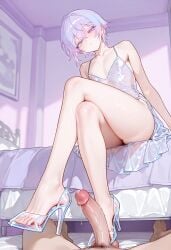2boys ai_generated bed cute cute_face cute_male feet feet_visible_through_clothing femboy feminine feminine_male foot_fetish footjob footjob_with_footwear gay girly heels high_heels leg_focus legs lower_body male myriel penis pov pov_male reneenjoyer stepped_on stepping_on_balls stepping_on_penis thick_thighs thighs toes toes_visible_through_clothing transparent_clothing transparent_high_heels trap yaoi