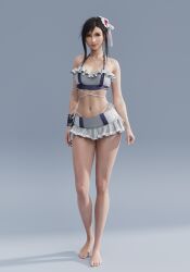 1girls 3d bikini billyhhyb black_hair feet female female_only final_fantasy final_fantasy_vii final_fantasy_vii_rebirth final_fantasy_vii_remake hi_res highres light-skinned_female light_skin simple_background solo solo_female standing thighs tifa_lockhart tifa_lockhart_(shining_spirit) toes