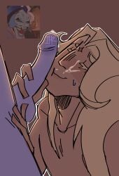 blowjob cookie_run cookie_run_kingdom cum cum_on_face gay male male/male male_only meme_in_the_background pure_vanilla pure_vanilla_cookie pvc shadow_milk_cookie smc