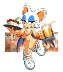 beer beer_mug big_breasts hooters nude rouge_the_bat sonic_(series) tagme waitress
