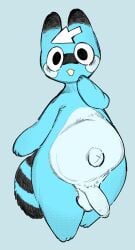 9999gpera anthro big_penis canid canine foreskin genitals half-erect hi_res male mammal navel outie_navel penis raccoon_dog solo tanuki