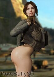 1girls 3d 3d_(artwork) alternate_ass_size alternate_body_type alternate_breast_size alternate_camera_angle alternate_version_available blender blender_(artwork) blender_(software) bottomless bottomless_female brown_hair brown_hair brunette_female brunette_hair brunette_hair_female dont_bully_(artist) female jyn_erso large_ass pinup presenting_ass presenting_butt presenting_hindquarters rogue_one:_a_star_wars_story star_wars