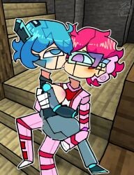 1boy 1girls blue_eyes cartoon cartoon_style cartoony cum cum_in_pussy cum_inside fisch7 glasses hiha hiha_trobot kissing mcyt minecraft minecraft_background minecraft_block minecraft_youtubers oops_hiha outline pink_eyes pink_hair robot robot_boy robot_girl robot_humanoid robotic_arm simple_background simple_shading sitting sketch stairs twitch twitch.tv twitch_streamer twitter twitter_username white_outline youtube youtuber youtubers yummie yummie316 yummie_(sinh_to_team) yummie_tv