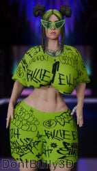 1girls 3d 3d_(artwork) alternate_ass_size alternate_breast_size billie_eilish billie_eilish_(fortnite) black_hair blender blender_(artwork) blender_(software) celebrity crop_top dont_bully_(artist) female green_clothing hair_dye huge_ass huge_breasts huge_butt light-skinned_female light_skin oversized_breasts pinup pinup_pose real_person sunglasses sunglasses_on_face tinted_eyewear voluptuous voluptuous_body voluptuous_female voluptuous_teen