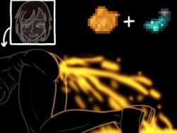 1girls anal anal_expulsion ari_(minecraft) cum female glowing_cum kakutkmds microsoft minecraft mojang