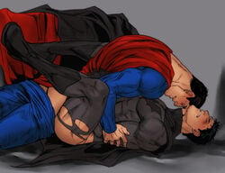 abs anal ass bara batman batman_(series) blush dc_comics male male_only muscle muscles pecs sex superbat superman superman_(series) tagme torn_clothes undressing wince yaoi