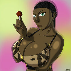 dark-skinned_female dark_skin female female_only human lollipop mz._thickness solo