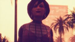 1girls 3d 3dcg 80s absurd_res absurd_resolution bra brown-haired_female cityscape cleavage closeup earrings edited_screencap filter filtered fishnet_clothing fishnet_shirt fishnets game_cg grand_theft_auto grand_theft_auto:_vice_city gta_pedestrians high_quality highres kaidan_jericho_(retro) large_breasts lipstick mature_female oblivious palm_trees red_bra rockstar_games see-through_shirt source_request unnamed_character