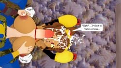 3d big_ass big_breasts bikini bikini_top boobjob brown_hair cat_ears catgirl crossover cum cum_on_face cum_on_hair dialogue fallout furry furry_female gameoverse goggles grabbing_breasts harness hiderlink20 kit_(gameoverse) koikatsu lactating lactating_nipples lactation large_breasts large_penis one_eye_closed paizuri sigh straight text text_bubble vault_dweller