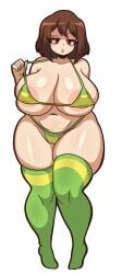 chelovek123 chara chara_(undertale) female_chara huge_breasts thick_thighs big_breasts huge_ass 1girls 1girl 2d bikini undertale undertale_(series)