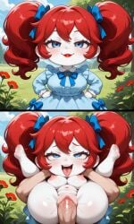 urikoito ai_generated pixai poppy_playtime poppy_(poppy_playtime) 1girls 1female 1boy 1boy1girl 1male instant_loss_2koma instant_loss comic shortstack full_nelson naked naked_female nude nude_female nude_male naked_male ribbons red_lipstick red_hair curly_hair twintails pigtails ahe_gao ahegao ahegao_face smug smug_face smug_smile smug_expression blue_eyes blush freckles freckles_on_face smile smiling smiling_at_viewer open_mouth open_smile tongue tongue_out feet feet_up breasts big_breasts ass big_ass vagina vaginal_penetration vaginal pussy penis big_penis sex nipples outdoors outside outdoor_nudity outdoor_sex outside_sex dress blue_dress