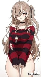 1girls 2d 2d_(artwork) 2d_artwork ahoge black_choker black_sweater black_topwear breasts brown-eyed_female brown-haired_female brown_eyes brown_hair choker collarbone covering covering_crotch covering_privates covering_pussy covering_self cute dayyo_(daydarion/day-chan) digital digital_art digital_drawing digital_drawing_(artwork) digital_media digital_media_(artwork) drawing embarrassed eyebrows_hidden_by_hair female female_focus female_only hair_covering_eye hair_over_eye hair_over_one_eye hand_on_crotch hand_on_own_crotch hand_on_own_pussy hand_on_pussy hiding_pussy high_resolution highres hololive hololive_english inguinal_crease inguinal_ligament lean_figure long_hair medium_breasts nanashi_mumei narrow_waist one_side_up red_sweater red_topwear shoulders shy slender_body slender_waist slim_female slim_waist solo standing sweater thick_thighs thigh_gap thighs topwear torn_sweater torn_topwear upper_body virtual_youtuber white-haired_female white_hair wide_hips