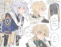 2boys aventurine_(honkai:_star_rail) gay honkai:_star_rail junmilk00 stuck_in_wall sunday_(honkai:_star_rail) tagme yaoi