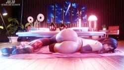 3d big_ass big_breasts black_hair blender breasts earings female female_only final_fantasy final_fantasy_vii girls hi_res highres jul3d jul3dnsfw large_breasts long_hair makeup nail_polish red_eyes solo tifa_lockhart uncensored