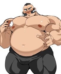 balls bara blush bulge flaccid gut gypso_(pokemon) kaeru333938123 male male_only musclegut muscles muscular nintendo penis philippe_(pokemon) pokemon pokemon_legends:_z-a shirtless solo solo_male