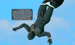 16:9 3d_(artwork) 4k abs absurd_res anthro black_bottomwear black_clothing black_pants bottomwear briefs clothing cloud digital_media_(artwork) english_text epic_games falling fortnite hi_res jewelry komodo_dragon lizard male meteorsmash monitor_lizard pants pecs red_eyes reptile scalie sky solo text thunder_(fortnite) underwear wardrobe_malfunction white_briefs white_clothing white_underwear widescreen