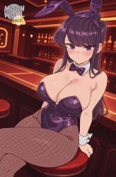 ai_generated ai_assisted breasts uncensored thick_thighs thighs thick_ass curvy curvy_female curvy_body moonwool_branch big_breasts large_breasts huge_breasts long_hair purple_hair purple_eyes komi-san_wa_komyushou_desu komi_shouko bunny_ears bunnysuit bunny_girl leotard pantyhose fishnets fishnet_legwear fishnet_pantyhose solo solo_focus solo_female female female_only female_focus seductive seductive_look seductive_pose seductive_mouth seductive_eyes sitting crossed_legs looking_at_viewer