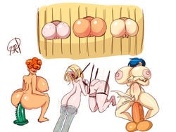 aged_up anal_insertion ass blonde_hair blue_hair bondage dat_ass dildo ed_edd_n_eddy female femsub gerph human insertion kanker_sisters labia_piercing lactation lee_kanker long_breasts marie_kanker may_kanker milking_machine multiple_girls multiple_subs orange_hair public_use rope sagging_breasts sisters slaves stomach_bulge straight_hair suspended tagme through_wall