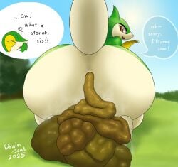 2025 anthro anus big_butt butt butt_focus dialogue drain_scat duo english_text feces feces_in_ass feces_on_ground feces_pile female female/female forest generation_5_pokemon green_body hi_res huge_butt looking_at_another looking_at_partner looking_back looking_back_at_another looking_back_at_partner multicolored_body nintendo outside plant pokemon pokemon_(species) pooping pooping_on_floor rear_view reptile scalie scat servine sibling_(lore) sister_(lore) sisters_(lore) sky snivy speech_bubble tail tan_body text tree two_tone_body wide_hips