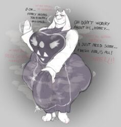 1futa armpit_sweat big_breasts big_penis blush blushing breasts chubby dialogue dickgirl embarrassed english_text erection erection_under_clothes futanari gynomorph hiding_erection huge_breasts huge_cock huge_hips huge_penis huge_thighs intersex musk musk_clouds musky musky_cock olfactophilia overweight overweight_futa penis precum precum_drip precum_on_ground robe scent_play solo sweat sweatdrop sweating sweating_profusely text thick_thighs toriel undertale waving waving_at_viewer wide_hips