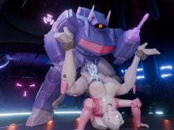 transformers arcee shockwave male female big_breasts thick_thighs robot_girl robot robot_male one_eye penetration spread_legs bigger_male smaller_female cybertronian purple_body white_body pink_highlights blue_eyes yellow_eyes autobot decepticon soundpunk501 2026 3d 3d_render 3d_(artwork)