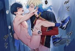 shoes_only male/male penis_inside yaoi gay gay_sex 2boys sex blue_lock isagi_yoichi michael_kaiser ai_generated