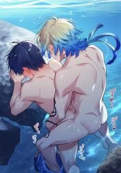 male_ass backshots male/male yaoi gay gay_sex sex_in_water water blue_lock ai_generated michael_kaiser isagi_yoichi