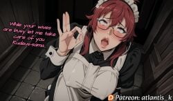 16:9 1:1 2025 2025s ai_assisted ai_generated anime anime_character anime_coloring anime_screencap anime_screenshot anime_style artist_logo artist_name artist_signature artist_upload ass atlantis_k babe big_ass big_boobs big_breasts blush boobs booty breasts clavicle curvy curvy_figure curvy_hips cute cute_female embarrassed erect_nipples fellatio hi_res high_quality high_resolution highres hips horny legs lillia_greyrat maid maid_apron maid_dress maid_headdress maid_outfit maid_uniform mature mature_female mature_woman medieval_clothing milf milf_body mushoku_tensei mushoku_tensei:_isekai_ittara_honki_dasu nipples oral_invitation patreon patreon_link patreon_logo patreon_username perfect_ass perfect_body perfect_boobs perfect_legs prostitute prostitution red_eyes red_hair seductive see-through_clothing teasing thick_eyebrows thick_lips thighs tits used wariza watermark worried
