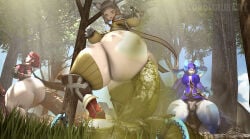 3d 3d_(artwork) 3d_model 3girls big_ass big_breasts big_butt brighid_(xenoblade) female female_focus female_only forest huge_ass huge_breasts huge_butt lordscrubart massive_ass massive_breasts massive_butt nia_(xenoblade) outdoors outside pyra_(xenoblade) scat scat_fetish shocked_expression surprised surprised_expression tagme xenoblade_(series) xenoblade_chronicles_2